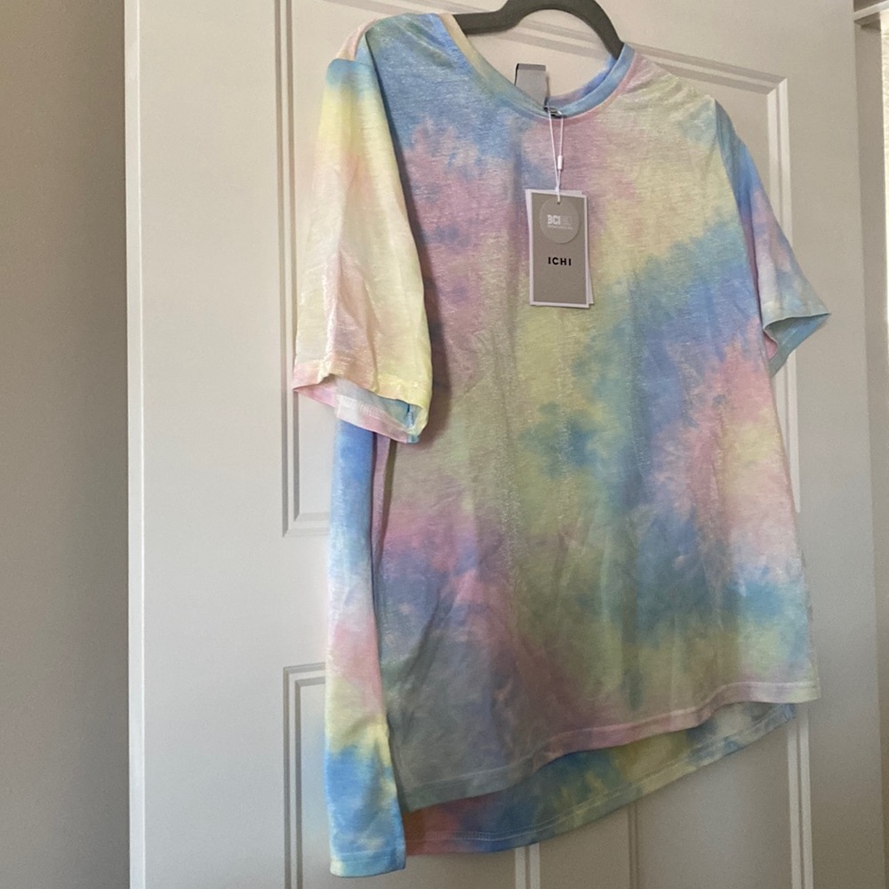 BNWT ICHI rainbow tie dye tee